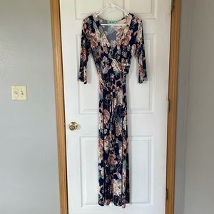 Filly Flair Blue Floral Maternity Maxi Dress